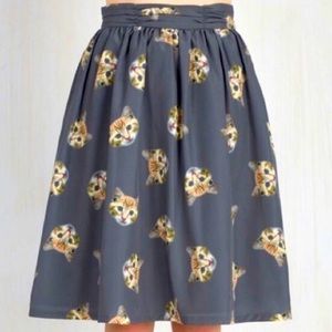ModCloth A-line cat face skirt sz xl - CUTE